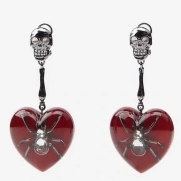 Zara Jewelry - Zara Spider Heart Earrings Dangle New Halloween 💖✨✨